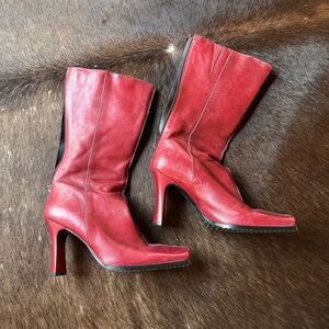 Vintage Red Heeled Boots
